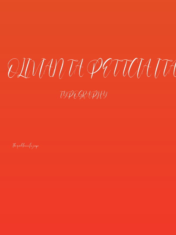 Olivianta Pettcia Italic Poster