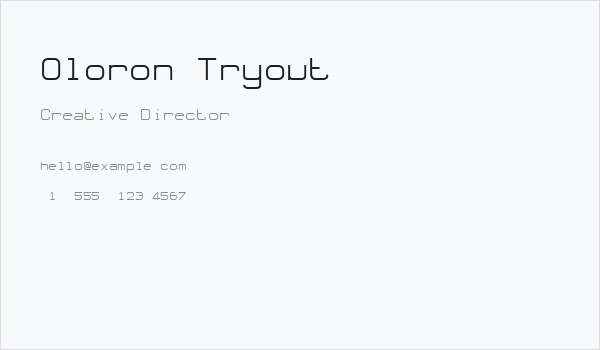 Oloron Tryout Business Card