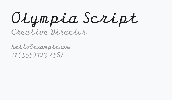 Olympia Script Business Card