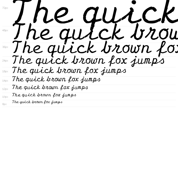 Olympia Script Waterfall