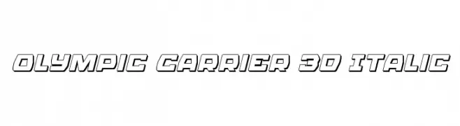 Olympic Carrier 3D Italic  Frei Schriftart Herunterladen