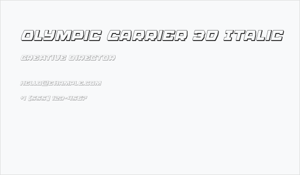 Olympic Carrier 3D Italic Business Card