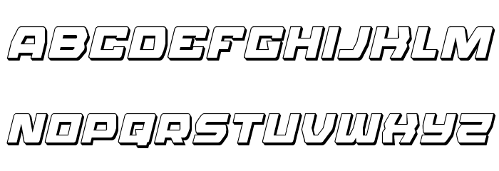 Olympic Carrier 3D Italic Schriftart Kleinbuchstaben