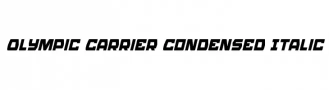 Olympic Carrier Condensed Italic  Frei Schriftart Herunterladen