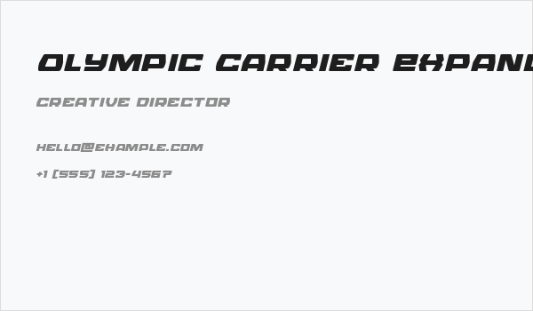Olympic Carrier Expanded Italic Business Card
