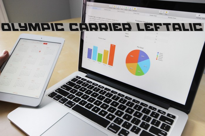 Olympic Carrier Leftalic Font examples