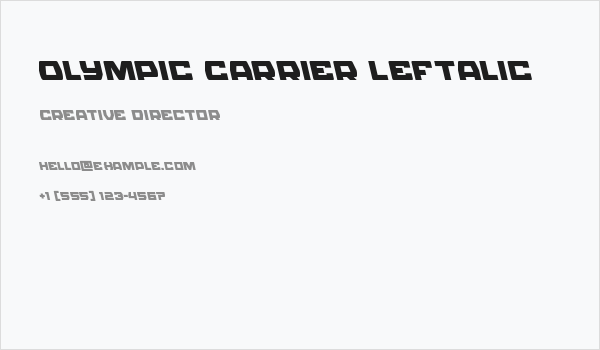 Olympic Carrier Leftalic Business Card