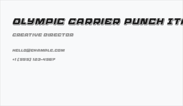 Olympic Carrier Punch Italic Business Card