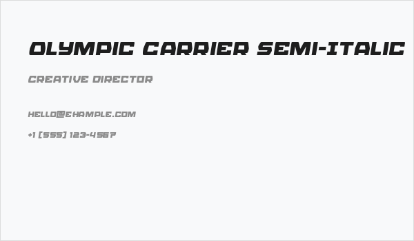 Olympic Carrier Semi-Italic Business Card
