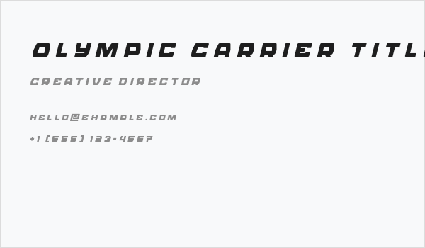 Olympic Carrier Title Italic Business Card