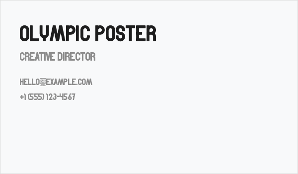 Olympic Poster Business Card