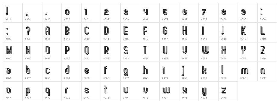 Olympus Regular Character Map