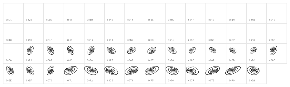 OMEGASwirls Character Map