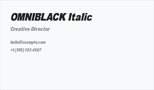 OMNIBLACK Italic Business Card