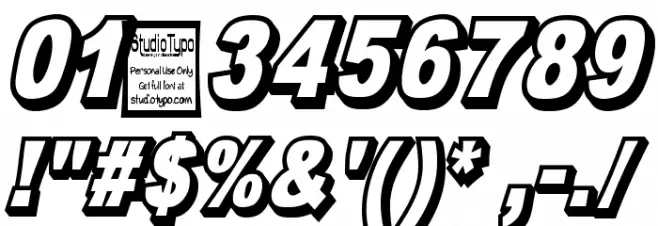 OMNIBLACK Outline Italic Font OTHER CHARS