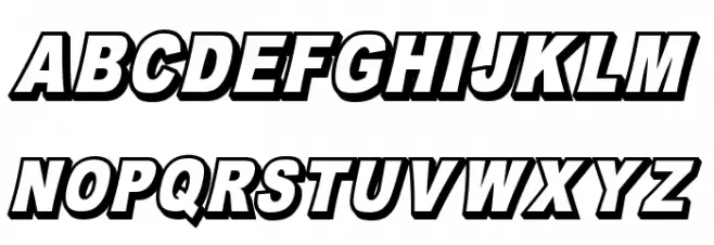 OMNIBLACK Outline Italic Schriftart Groß