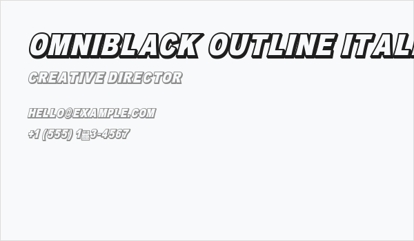 OMNIBLACK Outline Italic Business Card