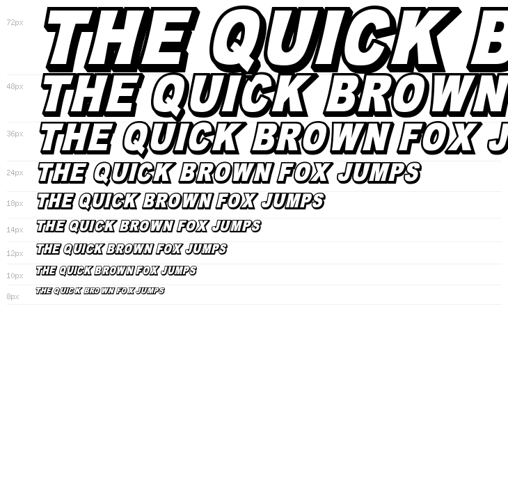 OMNIBLACK Outline Italic Waterfall