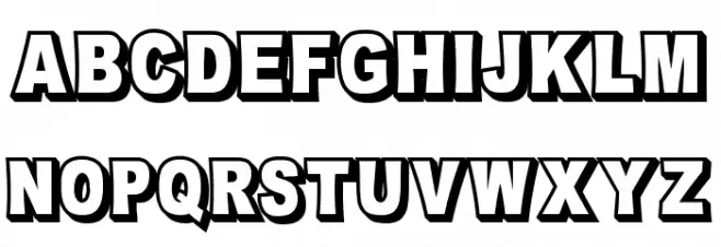 OMNIBLACK Outline Schriftart Groß