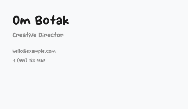Om Botak Business Card