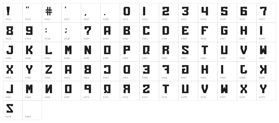 Omaewamo Regular Character Map