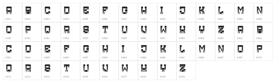 Ombre Regular Character Map