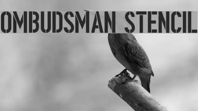 Ombudsman Stencil Font examples