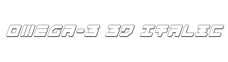 Omega-3 3D Italic Font