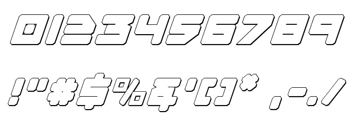 Omega-3 3D Italic Font OTHER CHARS