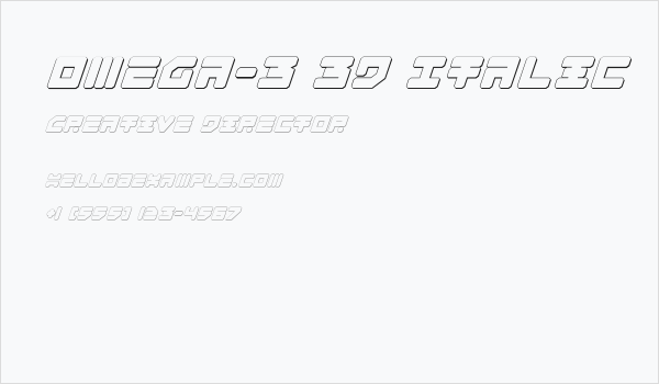 Omega-3 3D Italic Business Card