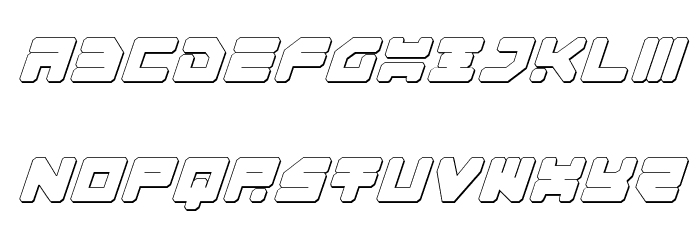 Omega-3 3D Italic Font LOWERCASE