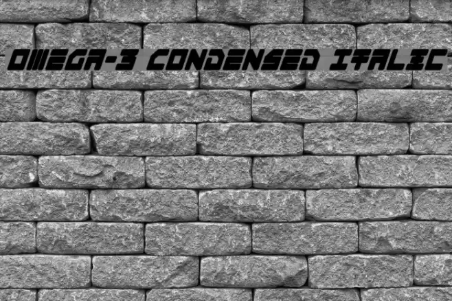 Omega-3 Condensed Italic Font examples