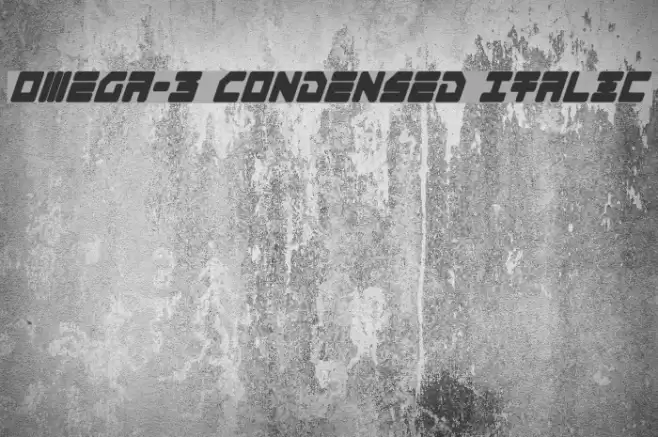 Omega-3 Condensed Italic Font examples