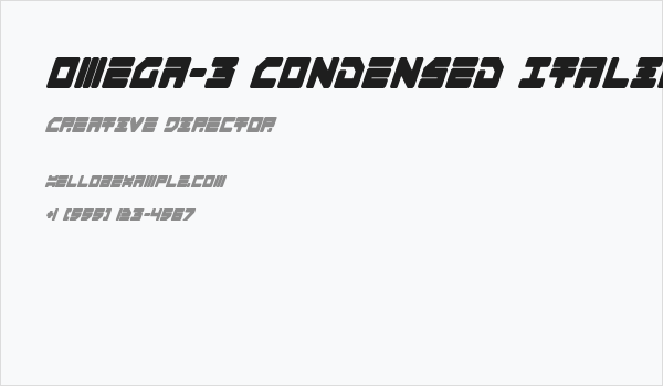 Omega-3 Condensed Italic Business Card