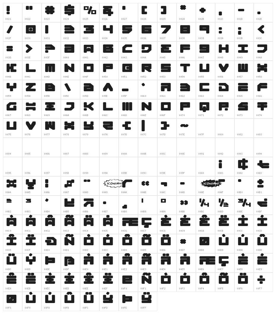 Omega-3 Expanded Character Map