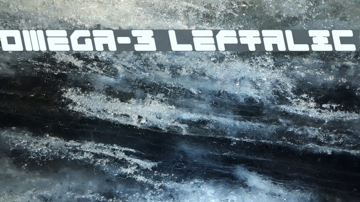 Omega-3 Leftalic Font examples