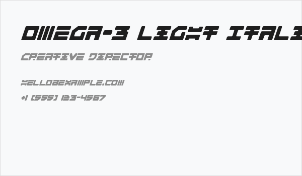 Omega-3 Light Italic Business Card