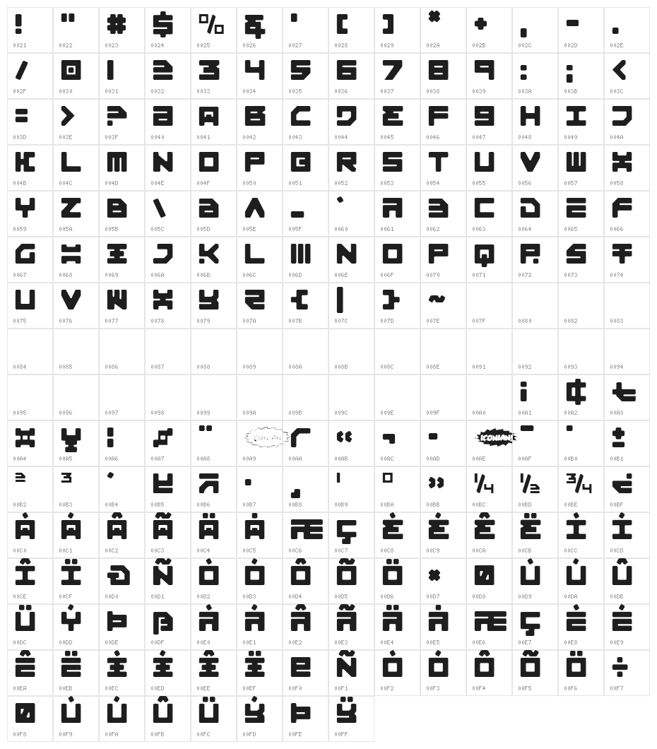 Omega-3 Light Character Map