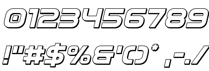 Omega Flight 3D Italic Font OTHER CHARS