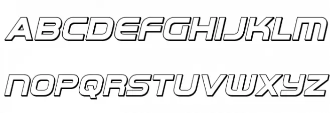 Omega Flight 3D Italic 字体 大写