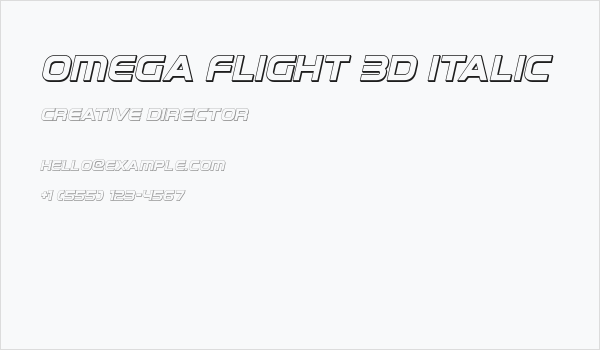 Omega Flight 3D Italic Business Card