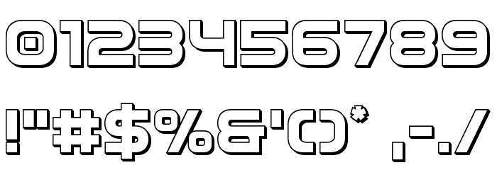 Omega Flight 3D Font OTHER CHARS