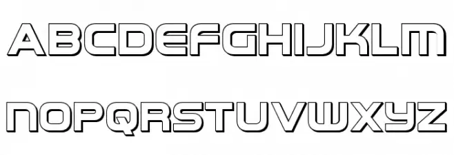 Omega Flight 3D フォント 大文字