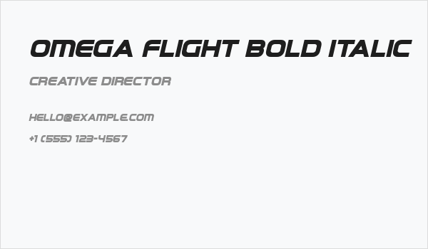 Omega Flight Bold Italic Business Card