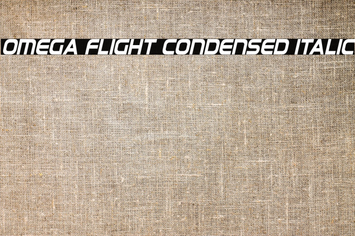 Omega Flight Condensed Italic Example 2