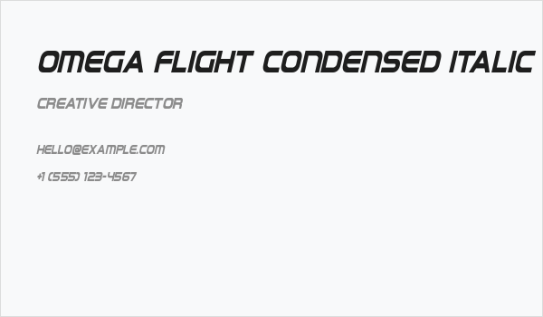 Omega Flight Condensed Italic Business Card