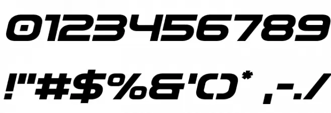 Omega Flight Expanded Italic Font OTHER CHARS