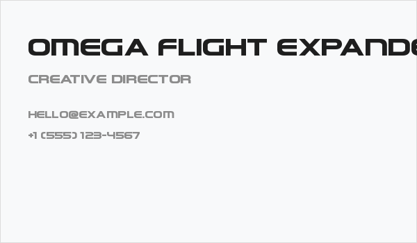 Omega Flight Expanded Business Card