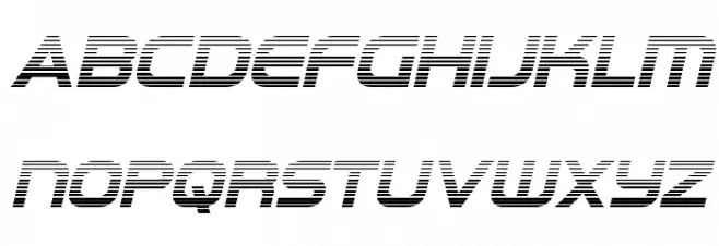 Omega Flight Gradient Italic Schriftart Groß