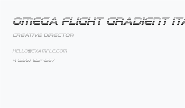 Omega Flight Gradient Italic Business Card